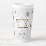 Happy Hanukkah Latte Mug<br><div class="desc">Happy Hanukkah 
If you  like drinking coffee a latte,  not just a little,  then this mug is for you! Stylish and ready for your customizations,  it will easily become an essential part of your day.</div>