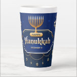 Happy Hanukkah Latte Mug<br><div class="desc">Happy Hanukkah 
If you  like drinking coffee a latte,  not just a little,  then this mug is for you! Stylish and ready for your customizations,  it will easily become an essential part of your day.</div>
