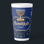 Happy Hanukkah Latte Mug<br><div class="desc">Happy Hanukkah 
If you  like drinking coffee a latte,  not just a little,  then this mug is for you! Stylish and ready for your customizations,  it will easily become an essential part of your day.</div>