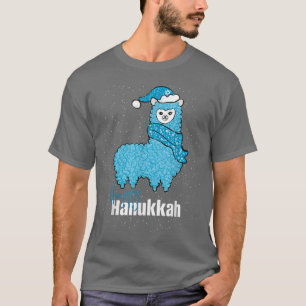 Happy Hanukkah Llama Chanukah Cute Llama Menorah T T-Shirt