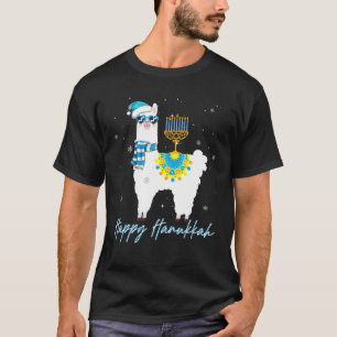 Happy Hanukkah Llama Cute Alpaca Chanukah Kids T-Shirt