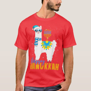 Happy Hanukkah Llama Cute Alpaca Chanukah T-Shirt