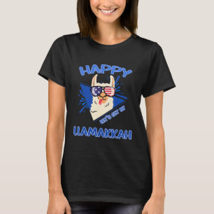 Happy Hanukkah  Llamakkah Lets Get Lit Llama T-Shirt