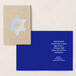 Happy Hanukkah. Luxury Foil Card<br><div class="desc">Happy Hanukkah / Happy Chanukah. Star of David, Menorah and Olive Branches Pattern design Hanukkah Luxury Real Foil Greeting Cards with personalized greeting. Matching Cards and Gifts available in the Holidays and Celebration | Hanukkah Category of our store.</div>