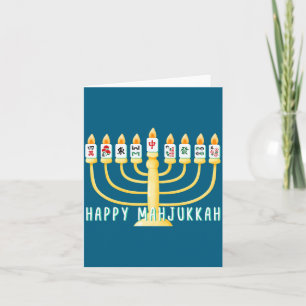 Happy Hanukkah Mahjong Menorah Mahjukkah Chanukkah Card