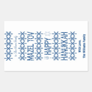 Happy Hanukkah Mazel Tov Star of David Menorah Sticker