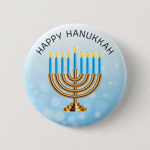 Happy Hanukkah Menorah 2 Inch Round Button