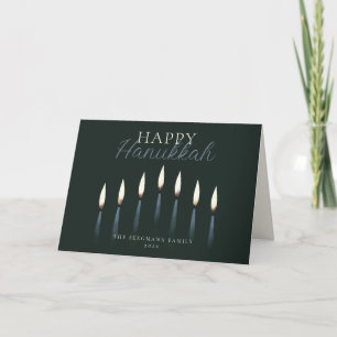 Happy Hanukkah Menorah Candles Blank Holiday Card