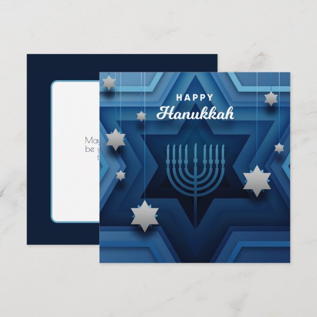 Happy Hanukkah Menorah Card (Front/Back)