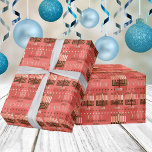 Happy Hanukkah Menorah Colourful Coral Pattern Wrapping Paper<br><div class="desc">Personalize this Happy Hanukkah wrapping paper in colourful coral pink with your name for truly unique gift wrap for your Festival Of Lights celebration. Perfect for kids of all ages, and adults too, a colourful pattern of Menorahs with the traditional nine candles shaded in subtle colours of sepia brown, taupe,...</div>