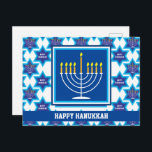 🕎 Happy Hanukkah, Menorah, customizable Postcard<br><div class="desc">Happy Hanukkah with Menorah on white background. Fully customizable back.</div>
