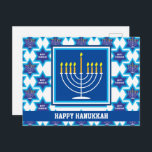 🕎 Happy Hanukkah, Menorah, customizable Postcard<br><div class="desc">Happy Hanukkah with Menorah on white background. Fully customizable back.</div>