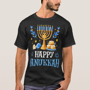 Happy Hanukkah Menorah Dreidel Ugly Chanukah Kids T-Shirt