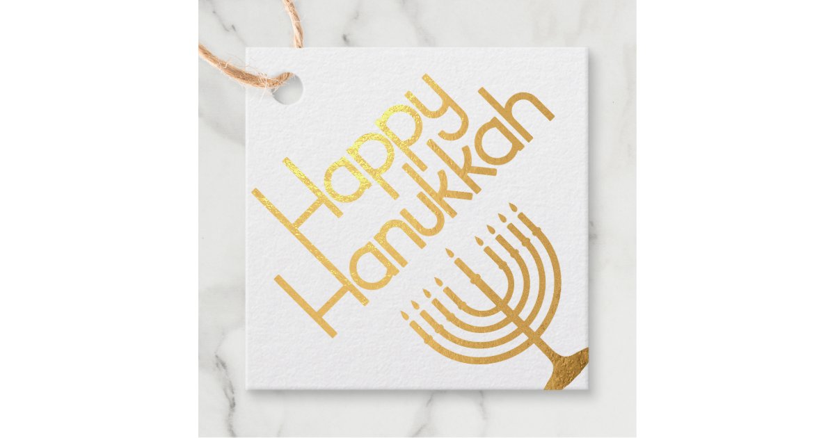 Happy Hanukkah Menorah Favour Tags Zazzle
