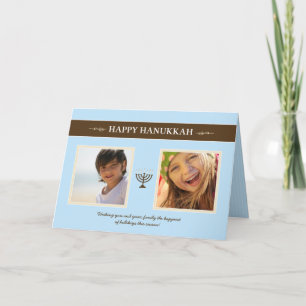 Happy Hanukkah Menorah Holiday Card (baby blue)