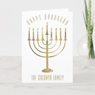 Happy Hanukkah Menorah Inside Photo Holiday Card