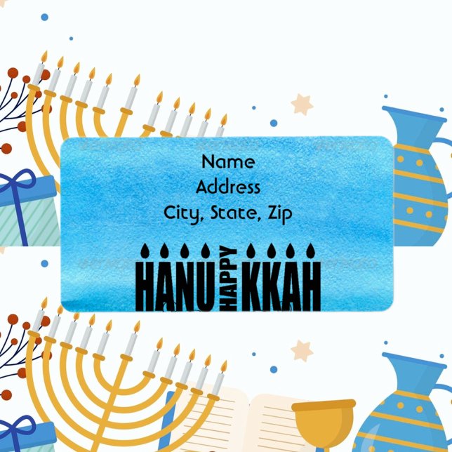 Happy Hanukkah Menorah Label (Creator Uploaded)