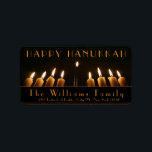 Happy Hanukkah Menorah Light Nine Burning Candles Label<br><div class="desc">Happy Hanukkah Menorah Light Nine Burning Candles Photography Elegant Address Labels for Hanukkah Mail or Gift Wrapping or Your Ideas, Add Name and Address or change or delete the Text</div>