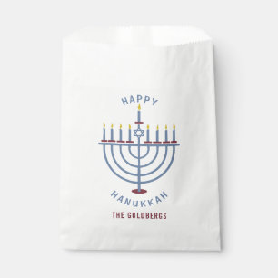 Happy Hanukkah Menorah Party Custom Favour Bag