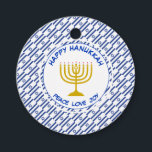 HAPPY HANUKKAH Menorah Personalized Israeli Flag Favour Tags<br><div class="desc">These stylish HANUKKAH favour tags, with menorah and tiled pattern of the ISRAELI FLAG, will add the perfect finishing touch to your gift wrapping. Both the front message, which reads HAPPY HANUKKAH and PEACE LOVE JOY are customizable (duplicates), so you can replace with your own details. This design is suitable...</div>