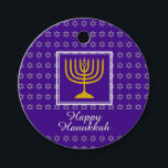 HAPPY HANUKKAH Menorah Personalized Purple Favour Tags<br><div class="desc">These stylish HANUKKAH favour tags, with a royal purple background and faux silver Star of David pattern and menorah, will add the perfect finishing touch to your gift wrapping. Both the front message, which reads HAPPY HANUKKAH, and the back message are customizable, so you can replace with your own details....</div>