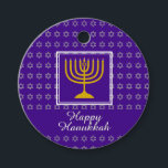 HAPPY HANUKKAH Menorah Personalized Purple Favour Tags<br><div class="desc">These stylish HANUKKAH favour tags, with a royal purple background and faux silver Star of David pattern and menorah, will add the perfect finishing touch to your gift wrapping. Both the front message, which reads HAPPY HANUKKAH, and the back message are customizable, so you can replace with your own details....</div>