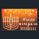 Happy Hanukkah Menorah Square Sticker<br><div class="desc">.Celebrate eight days and eight nights of the Festival of Lights with Hanukkah cards and gifts. The festival of lights is here. Light the menorah, play with the dreidel and feast on latkes and sufganiyots. Celebrate the spirit of Hanukkah with friends, family and loved ones by wishing them Happy Hanukkah....</div>