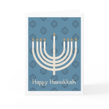 Happy Hanukkah Menorah/Star of David pattern 2