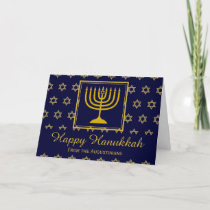 HAPPY HANUKKAH Menorah Star of David Personalized Holiday Card