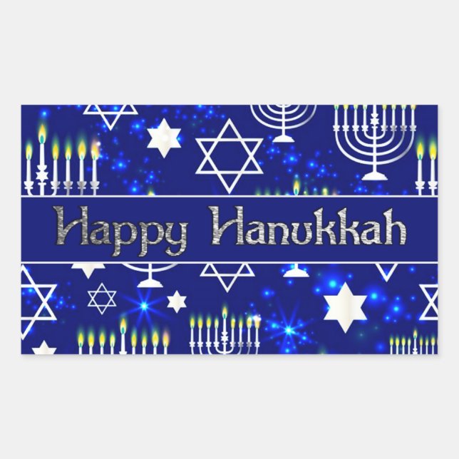 Happy Hanukkah Menorah Sticker (Front)