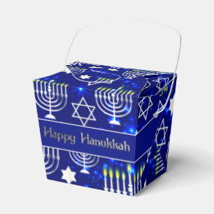 Happy Hanukkah Menorah Take-Out Favor Box