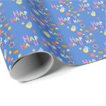 Happy Hanukkah Menorah Wrapping Paper<br><div class="desc">.Celebrate eight days and eight nights of the Festival of Lights with Hanukkah cards and gifts. The festival of lights is here. Light the menorah, play with the dreidel and feast on latkes and sufganiyots. Celebrate the spirit of Hanukkah with friends, family and loved ones by wishing them Happy Hanukkah....</div>