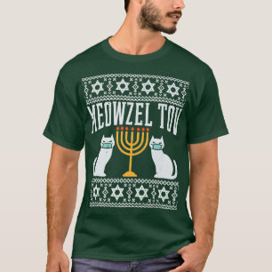 Happy Hanukkah Meowzel Tov Cat Maskorah Ugly Chris T-Shirt
