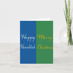 Happy Hanukkah Merry Christmas Dual Holiday  Card