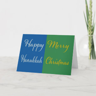 Happy Hanukkah Merry Christmas Dual Holiday Card