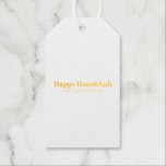Happy Hanukkah minimalist simple elegant custom Gift Tags<br><div class="desc">Happy Hanukkah gold foil typography simple minimalist modern elegant Hanukkah personalized foil gift tags.
Fully customizable foil text on white background.
You can choose gold or silver foil.</div>