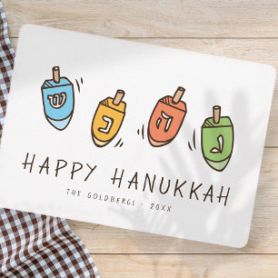 Happy Hanukkah Modern Dreidel Holiday Card