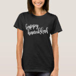 Happy Hanukkah | Modern Script Typography T-Shirt<br><div class="desc">Happy Hanukkah | Modern Script Typography T-Shirt</div>