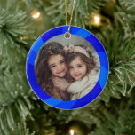 HAPPY HANUKKAH Modern Swirl Star Custom PHOTO Ceramic Ornament<br><div class="desc">An ornament for your Hanukkah bush! Hand made art for you. FULLY CUSTOMIZABLE! Click "personalize" to add photo and text and adjust the fonts, colors and placements. THANK YOU FOR SUPPORTING INDEPENDENT ARTISTS! All artwork and designs are created by me. I love to draw and paint! Thanks for shopping with...</div>