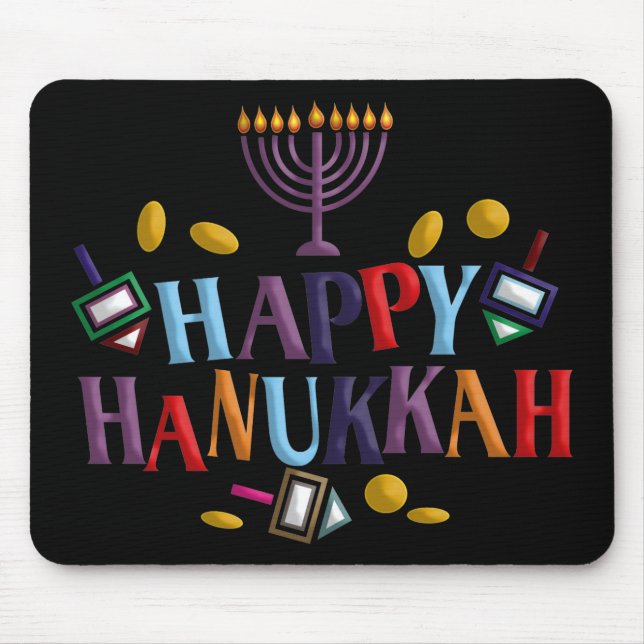 Happy Hanukkah Mouse Pad (Front)