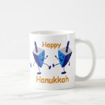 Happy Hanukkah Mug<br><div class="desc">The unique decorative art item for your home interior with embroidery-style picture. The item is customizable - you are able to change background colour, and all Zazzle custom options are available. If you would like to have the same picture in another colour palette - contact us and we'll design it...</div>