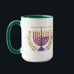 Happy Hanukkah Mug<br><div class="desc">This cute Hanukkah pattern is an eye-catcher! It's a fun and funky way to dress up decor,  gifts,  apparel,  and household items for the occasion. Check out my store for more pattern items and gift ideas,  or combine items to create an interesting gift package!</div>