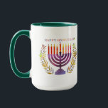 Happy Hanukkah Mug<br><div class="desc">This cute Hanukkah pattern is an eye-catcher! It's a fun and funky way to dress up decor,  gifts,  apparel,  and household items for the occasion. Check out my store for more pattern items and gift ideas,  or combine items to create an interesting gift package!</div>