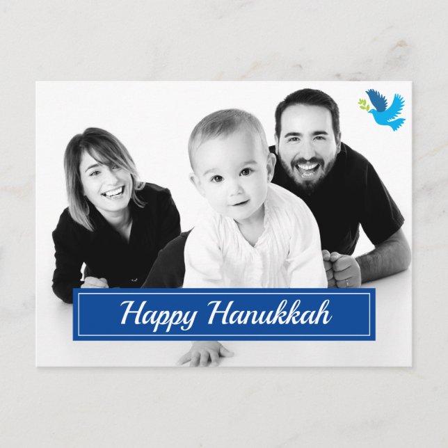 🕎 Happy Hanukkah, own picture, customizable Postc Postcard (Front)
