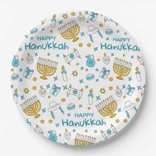 Happy Hanukkah Paper Plate