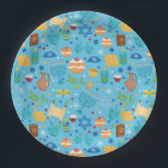 Happy Hanukkah Paper Plate<br><div class="desc">Hanukkah Pattern Plates</div>