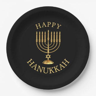 Happy Hanukkah Paper Plate
