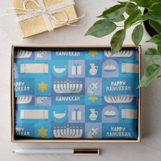 Happy Hanukkah Papercut Grid Tissue Paper