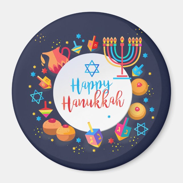 Happy Hanukkah Party Beautiful Decoration Magnet (Front)