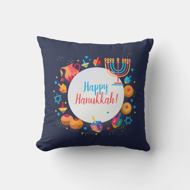 Happy Hanukkah Party Beautiful Decoration Throw Pillow (Front)